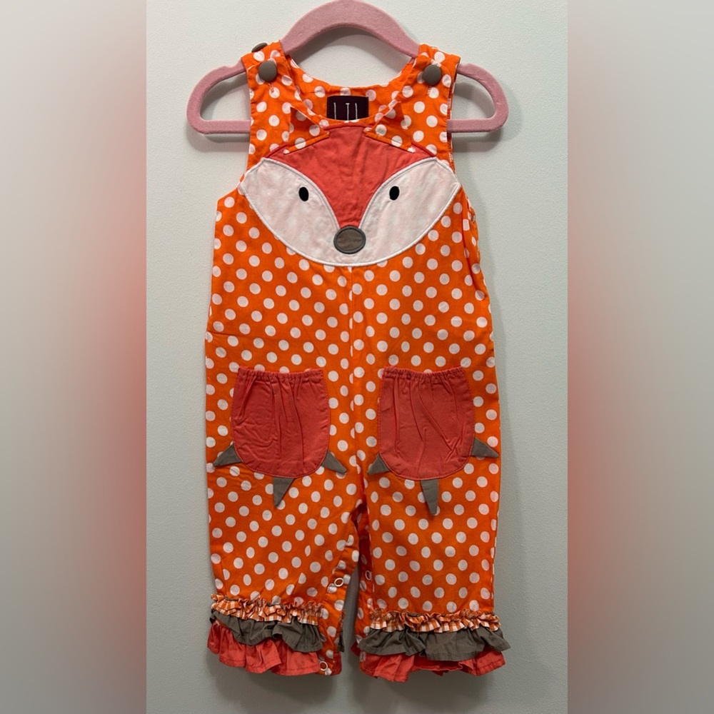 Orange Polka Dot Fox Kids One Piece